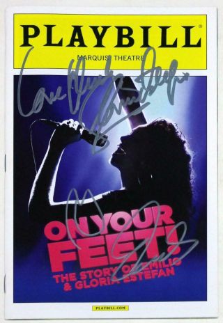 On Your Feet Emilio Estefan & Gloria Estefan Signed Playbill Rare