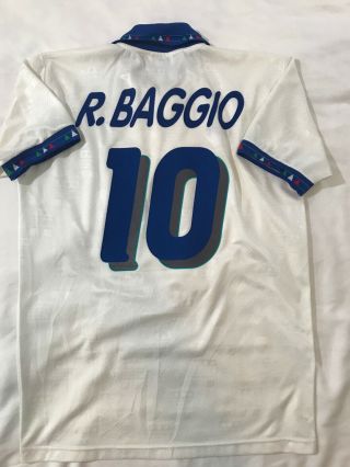Baggio 10 Italy Diadora 1994 World Cup Away Jersey Shirt Maglia Italia Rare - L