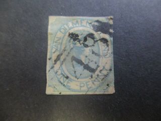 Tasmania Stamps: 1d Chalon Imperf - Rare (g207)