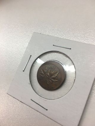 Very Rare Error Coin Canada - 1964 1 Cent Struck Off Center