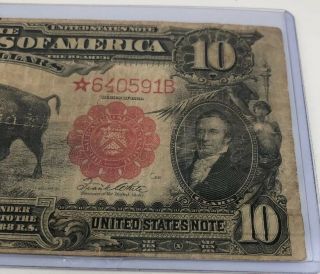 Extremely Rare 1901 $10 Buffalo Large STAR Note - Short Serial Number - Wow 4