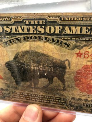 Extremely Rare 1901 $10 Buffalo Large STAR Note - Short Serial Number - Wow 9