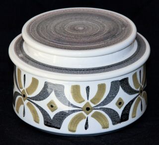 Poole Pottery Butter Box,  Rare Bokhara Shape,  Top Decoration