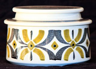 Poole Pottery Butter Box,  Rare Bokhara Shape,  Top Decoration 2