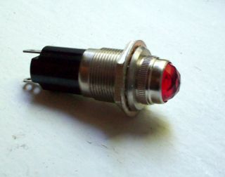 Red Curved Lens Dash Gauge Panel Light Hot Rod Rat Nos 5/8 " Rare Dialco