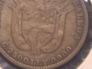 1916 Panama 5 centesimos silver coin rare key date 8