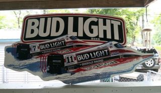 Bud Light Budweiser 1992 Seebold Racing Boat Sign Rare 35 X 16