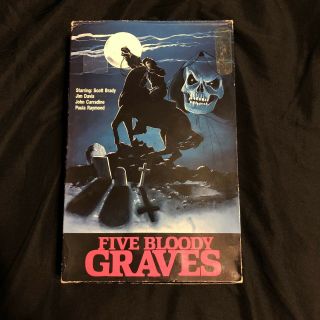 Five Bloody Graves Vhs Tape 1969 Paragon Big Box - Very Rare -