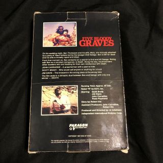 Five Bloody Graves VHS Tape 1969 Paragon Big Box - Very Rare - 2