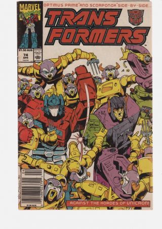 Transformers 74 Rare Australian Price Variant Marvel Comics
