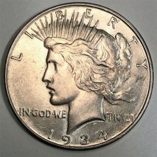 1934 - D Peace Dollar Coin Rare Date