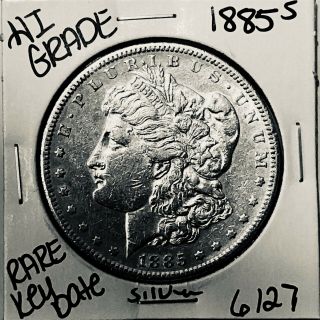 1885 S Morgan Silver Dollar Hi Grade U.  S.  Rare Key Coin 6127