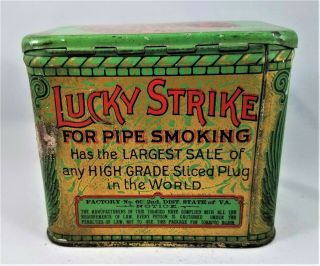 Rare Size ONE POUND LUCKY STRIKE Tobacco Tin Litho 5