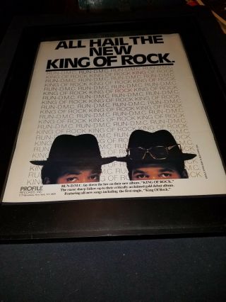Run Dmc King Of Rock Rare Promo Poster Ad Framed