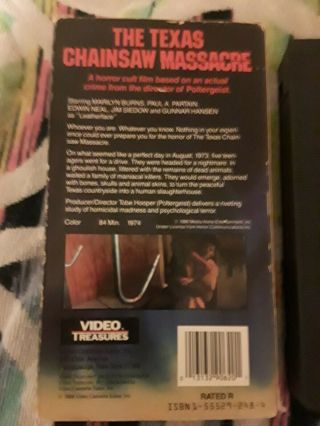 The Texas Chainsaw Massacre VHS Rare Horror Video Treasures Release Gore Slasher 2