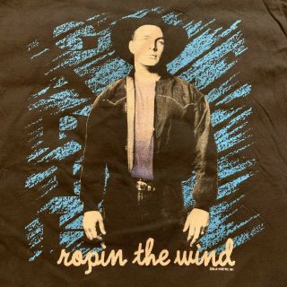 Garth Brooks Ropin The Wind Tour Concert Shirt 1991 Xl Black Rare