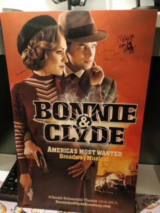 Signed Bonnie And Clyde Broadway Poster Windowcard Rare