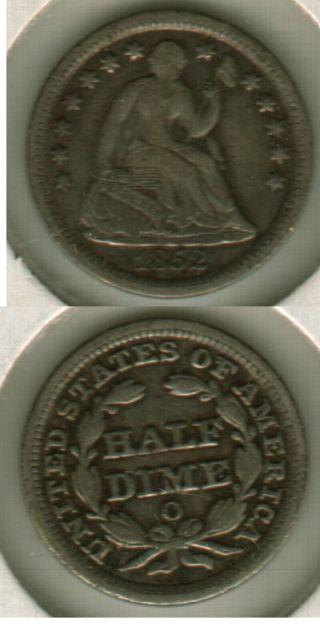 Rare 1852 O Seated Liberty Half Dime