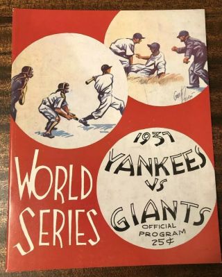 1937 World Series Program Rare Rp Signed Rdo York Yankees Vs Ny Giants