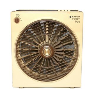 Rare Vintage 1970s Sanyo Rotary Fan,  Rotating Louver,  Beige/brown
