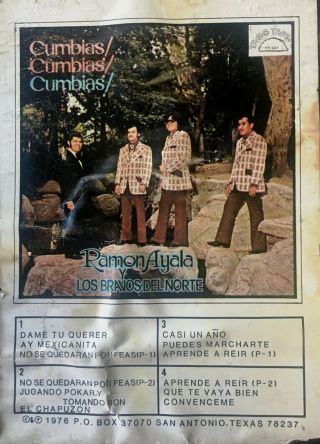 " Tejano Tex Mex  Ramon Ayala Y Tony Sauceda  Cumbias Cumbias  Rare 8 - Track "