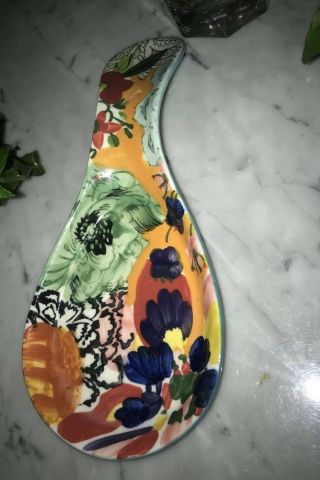 Anthropologie Amaryllis Spoon Rest Holder Boho Floral In Stores Rare
