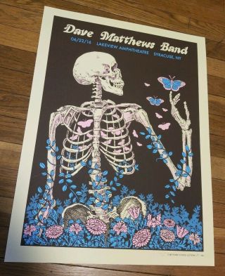 Dave Matthews Band Poster 6/22/16 Syracuse Ny Signed Ap Methane Rare