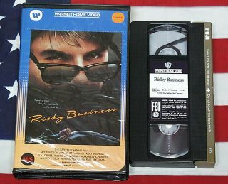 Risky Business (vhs,  1983) Tom Cruise,  Warner Big Clamshell Case Box Rare Usa