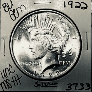 1922 P Bu Gem Peace Silver Dollar Unc Ms,  U.  S.  Rare Coin 3733