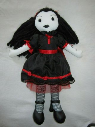 Euc 2005 Hot Topic Doom Doll Melancholy Molly Stuffed Gothic Punk Black Red Rare