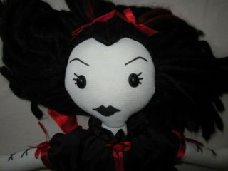 EUC 2005 Hot Topic Doom Doll Melancholy Molly Stuffed Gothic Punk Black Red RARE 3
