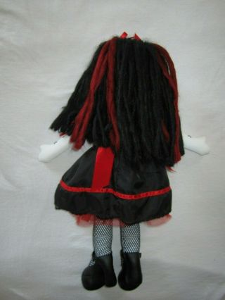 EUC 2005 Hot Topic Doom Doll Melancholy Molly Stuffed Gothic Punk Black Red RARE 7