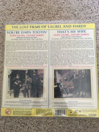 Laurel & Hardy - You ' re Darn Tootin/That ' s My Wife Laserdisc - RARE 2