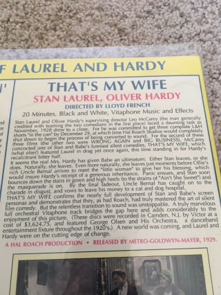 Laurel & Hardy - You ' re Darn Tootin/That ' s My Wife Laserdisc - RARE 4