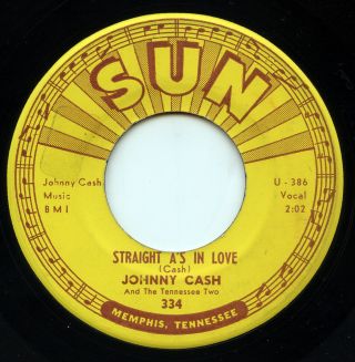 Rare Country 45 - Johnny Cash & Tennessee Two - Straight A 