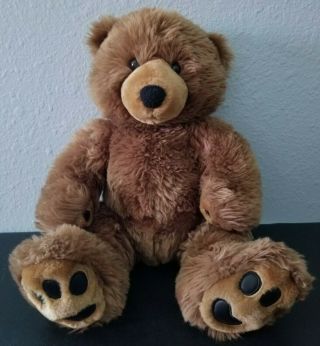 Rare Htf Build A Bear Grizzly Teddy Bear Plush W/ Paws Faux Fur Cute Babw Brown