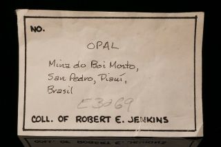 RARE LOCALE Precious Opal BOI MORTO MINE,  BRAZIL - Ex.  Jenkins,  Ellis 12