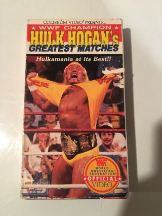 Rare Oop Wwf Champion Hulk Hogan Greatest Matches Vhs Coliseum Video Wwe Wcw Nwo