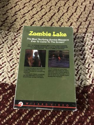 Zombie Lake VHS Rare Horror Wizard Video Big Box Cult Classic Exploitation 2