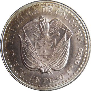 Very Rare 1956 Colombia 1 Peso In Bu (146)