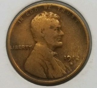 1912 - S Lincoln Wheat Cent Penny Rare Date