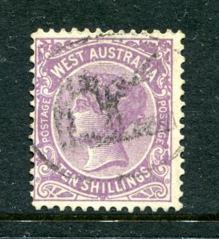 Rare 1902 Western Australian 10 Shillings Deep Mauve Sg 127