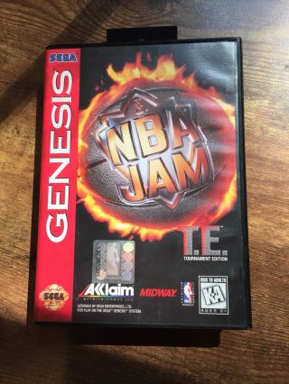 Nba Jam T.  E.  (sega Genesis,  1994) Te Tournament Edition Complete Rare Sports