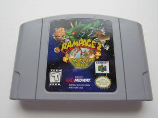 Rampage 2 Universal Tour Nintendo 64 N64 Authentic Oem Video Game Cart Rare Good