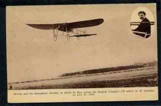 France Rare French Ppc Bleriot Across English Channel Vf