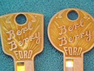 VERY RARE VINTAGE SOLID GOLD BERL BERRY FORD AUTOMOBILE KEY BLANKS KANSAS CITY 2