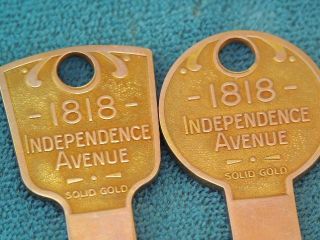 VERY RARE VINTAGE SOLID GOLD BERL BERRY FORD AUTOMOBILE KEY BLANKS KANSAS CITY 3