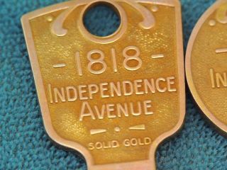 VERY RARE VINTAGE SOLID GOLD BERL BERRY FORD AUTOMOBILE KEY BLANKS KANSAS CITY 4