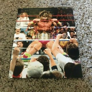 Ultimate Warrior Signed Autographed 8x10 Photo Wwe Rare Cool Entrance On Ropes A