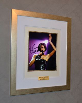 Rare Whitney Houston Signed Autograph,  Frame,  Plaque,  Uacc